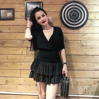 Chân váy xếp ly 2 tầng