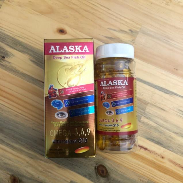 Dầu Cá Alaska Omega 3.6.9 - Hộp 100 viên - Bổ Não, Tăng Cường Thị Lực, Giảm Nguy Cơ Mắc Bệnh Tim Mạch