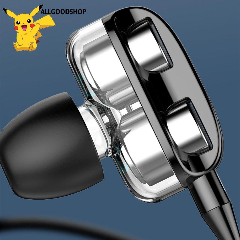 [Goodshop]  Earbuds 3D Stereo Dual Driver Music Earphone Strong Bass HIFI Sport In-Ear Headphone Smart Phone Headphone Wired Tuning