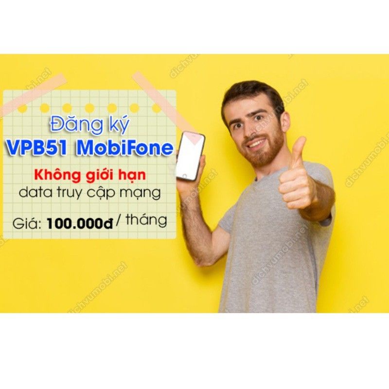 [VPB51,VP51] SIM 4G MOBIFONE MAX BĂNG THÔNG DATA KHÔNG GIỚI HẠN DATA 10000GB/ngày. Mua sim về 30 ngày mới phải nạp tiền