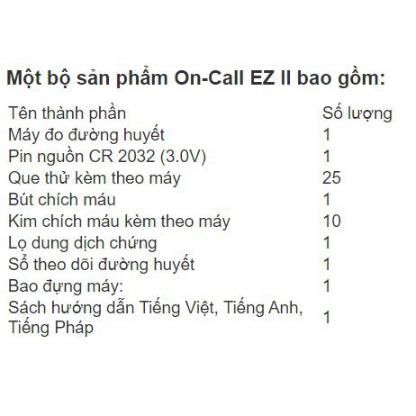 Máy đo đường huyết Acon On Call EZII (USA), thử tiểu đường dùng que thử Oncall Plus - Tặng 25 que và 50 kim lấy máu