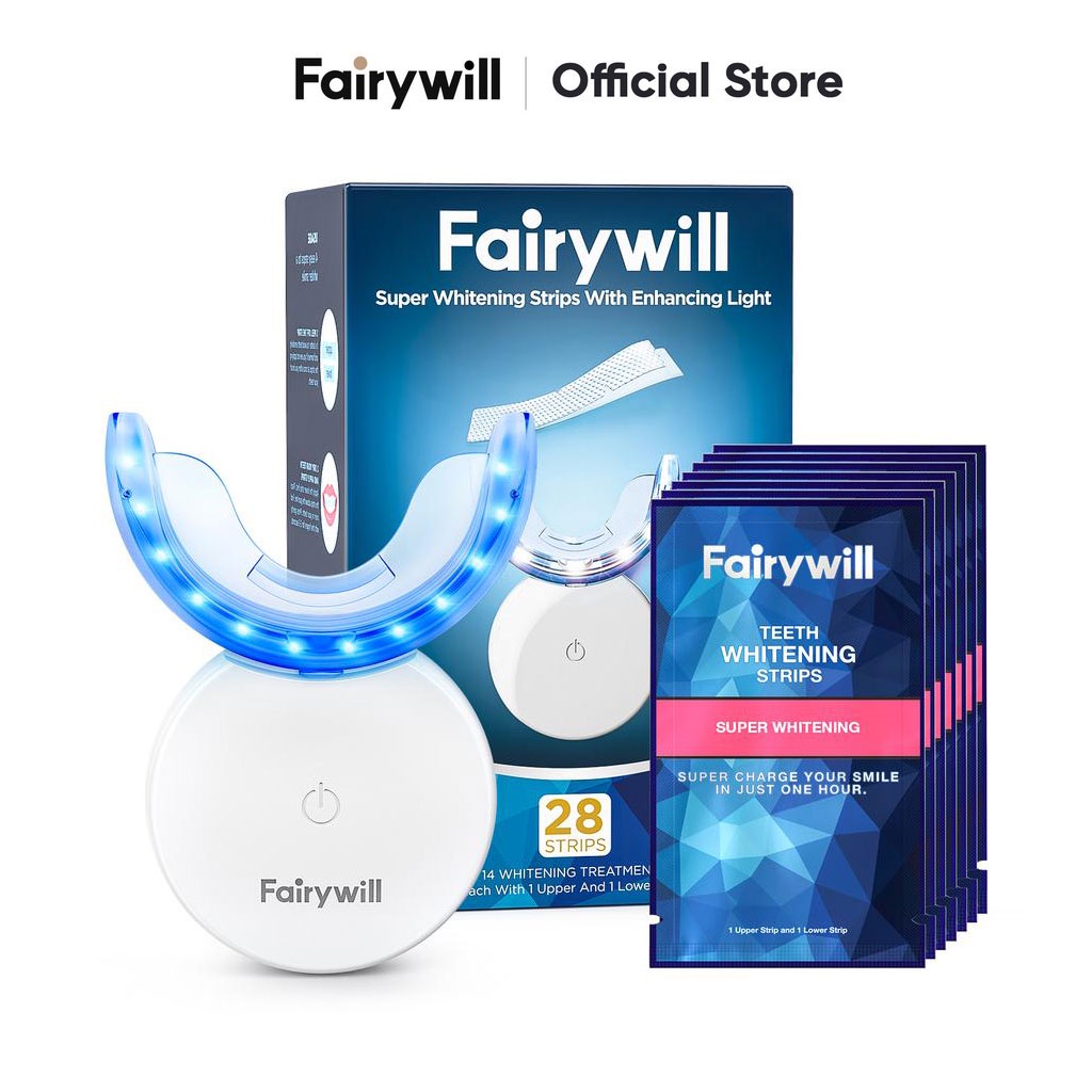 Bộ kit Tẩy trắng răng tại nhà + Đèn LED tẩy trắng Fairywill FW-106 - Tẩy trắng chuẩn Mỹ [Hiệu quả ngay sau 2 tuần]