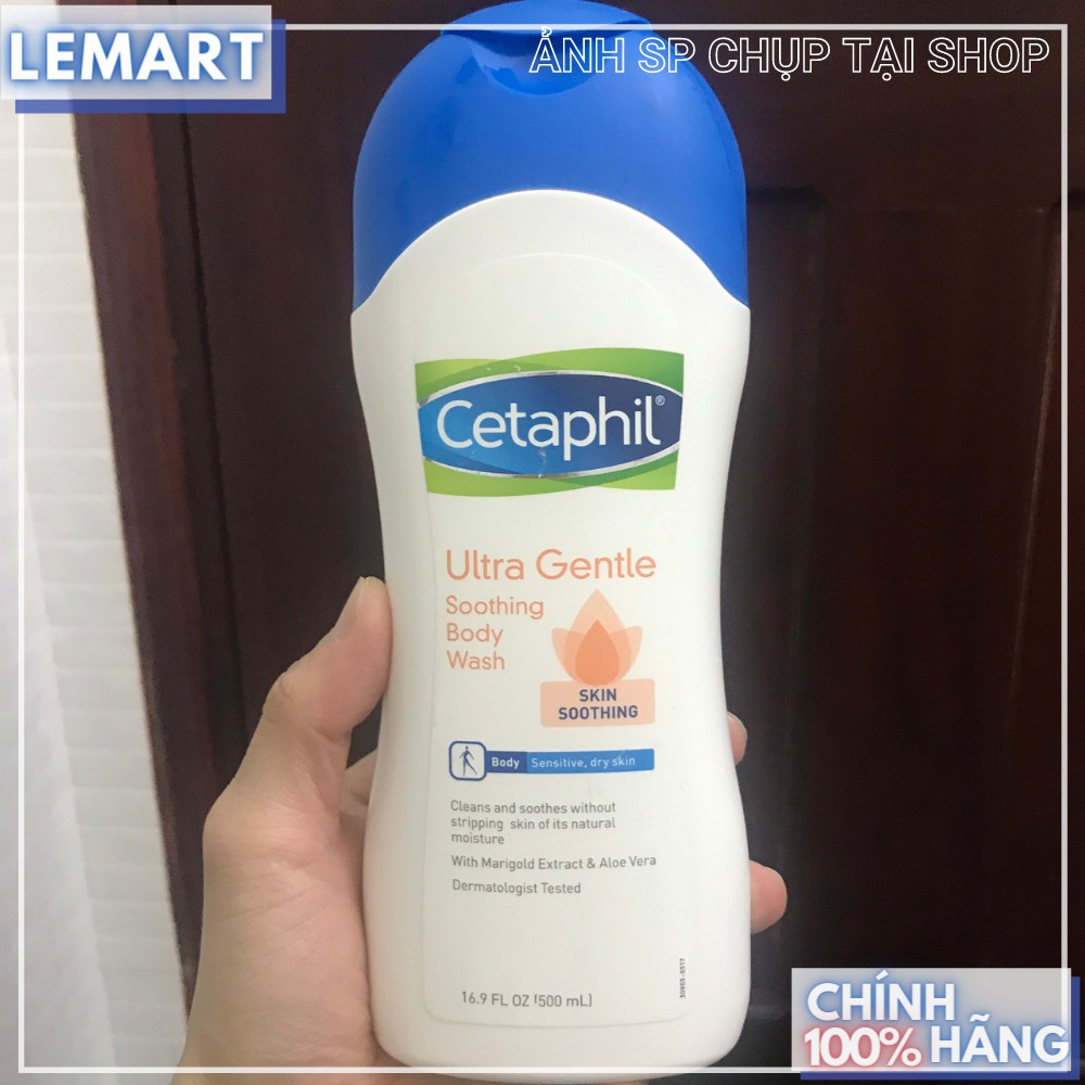 Sữa tắm CETAPHIL - Ultra Gentle Soothing Body Wash (Chai lớn 500ml) Diệu nhẹ cho da nhạy cảm.Dùng được cho trẻ sơ sinh