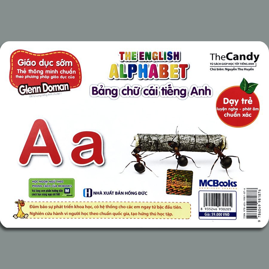 Sách Flashcard Dạy Trẻ Theo Phương Pháp Glenn Doman – Bảng Chữ Cái Tiếng Anh