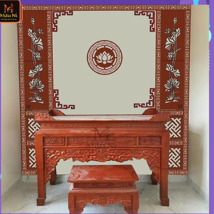 sx - VÁCH GỖ BÀN THỜ - DÁN LẮP GHÉP - MÂU NI - chủ nhà tự thi công đơn giản