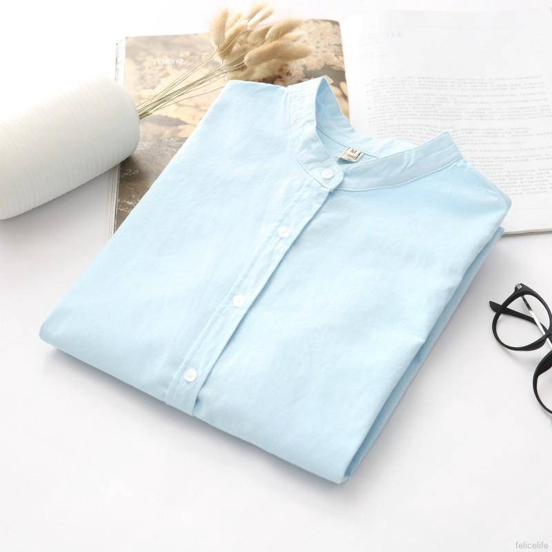 Áo sơ mi nữ tay dài màu trơn thanh lịch