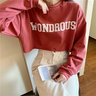 Áo thun nữ tay dài croptop WONDROUS