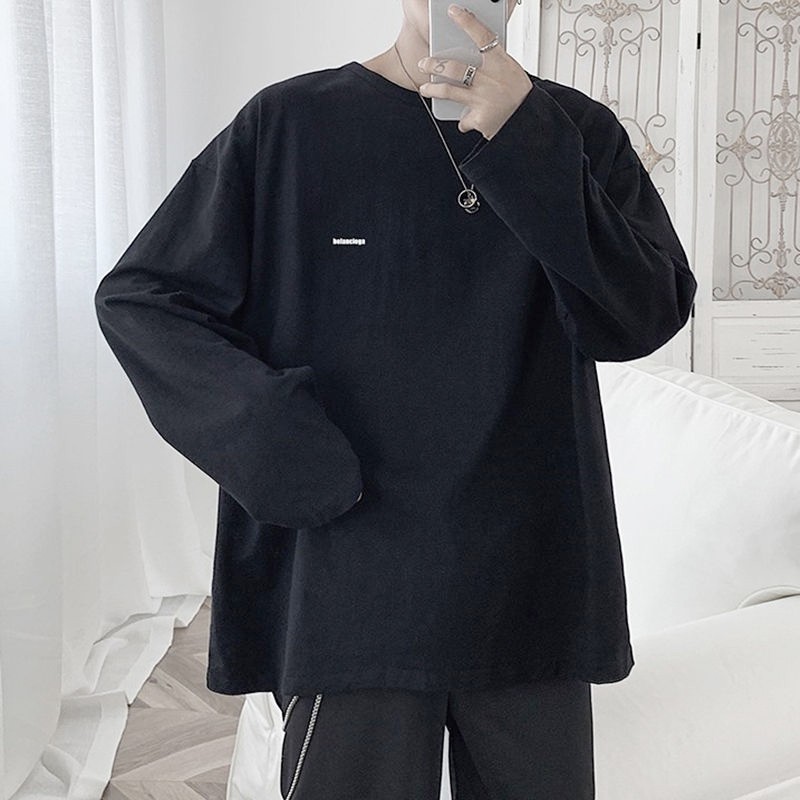Áo thun tay dài màu trơn phong cách thời trang cho nam | BigBuy360 - bigbuy360.vn