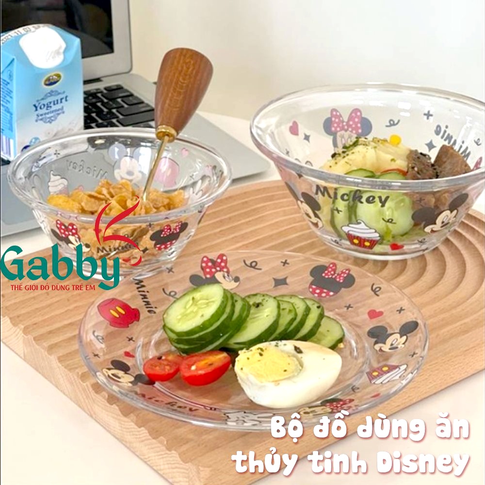 BỘ ĐỒ DÙNG ĂN BÁT TÔ / CHÉN / ĐĨA / DĨA THỦY TINH D.I.S.N.E.Y (MICKEY/ MINNIE)
