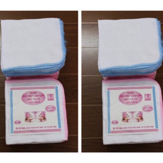 Combo sỉ 10 gói khăn sữa kiba 2 lớp 3 lớp và 4 lớp