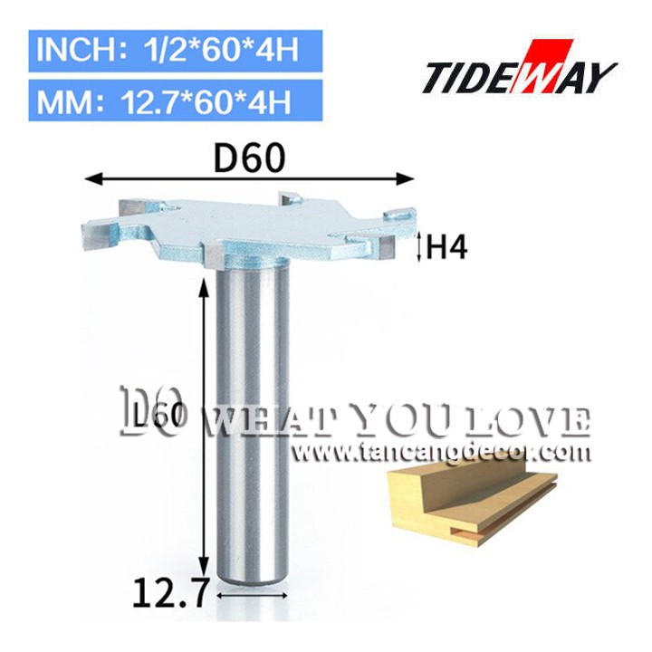 Mũi Router Tạo Rãnh Cạnh Tideway Cốt 12.7 mm ( 4 / 6 / 8 / 10 x 60 mm)