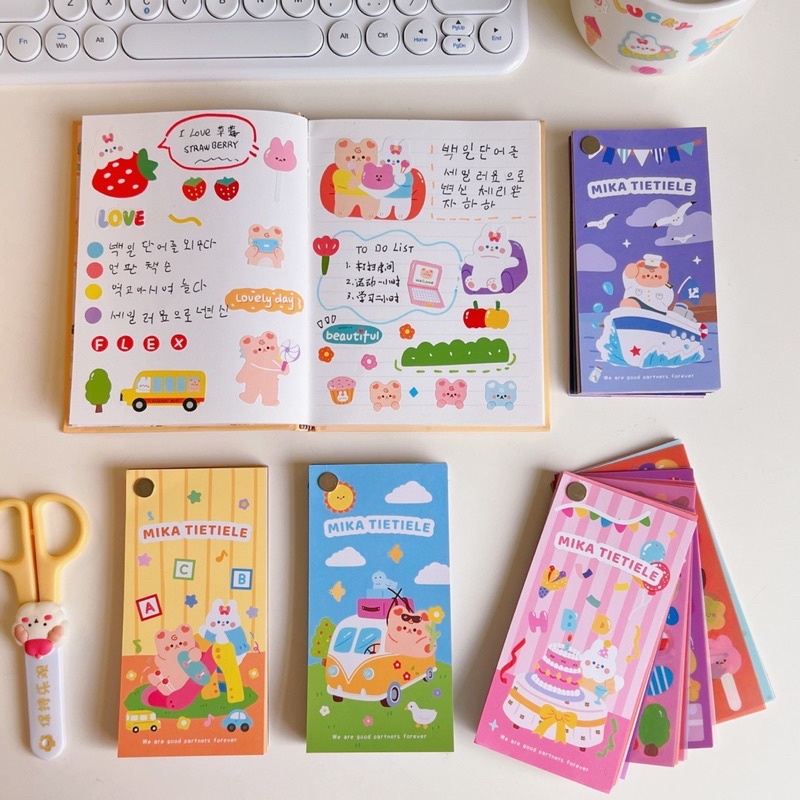 Sổ sticker 50 trang cắt sẵn theo chủ đề màu cute