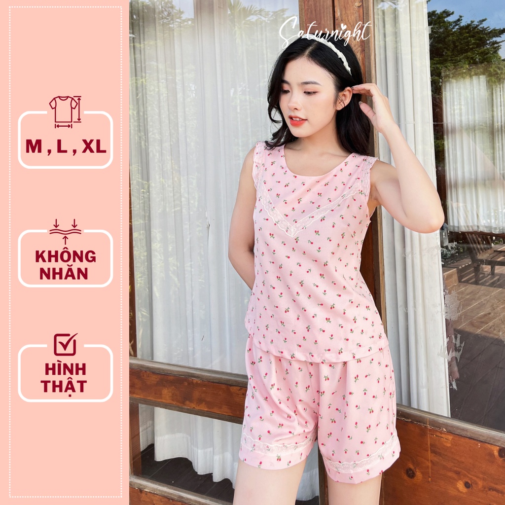 Đồ bộ nữ mặc nhà, đồ bộ sát nách SATURNIGHT N002