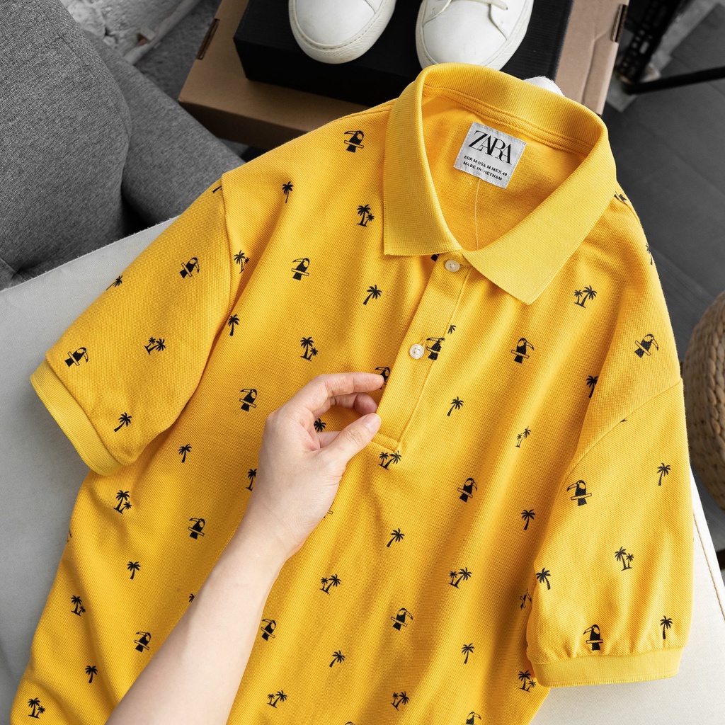 Aó polo nam cao cấp ZRA họa tiết cổ 2 khuy,Form Slimfit,vải COTTON khô co dãn 4 chiều,thấm hút mồ hôi,Hàng VNXK