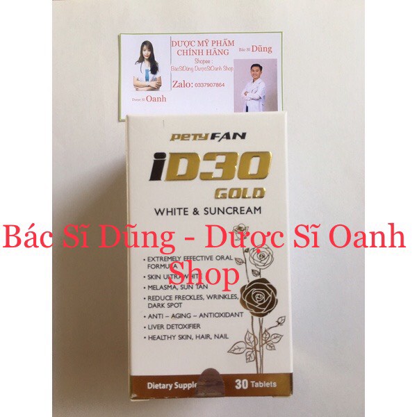 Viên Uống Trắng Da Chống Nắng ID30 Viện Da Liễu Tin Dùng