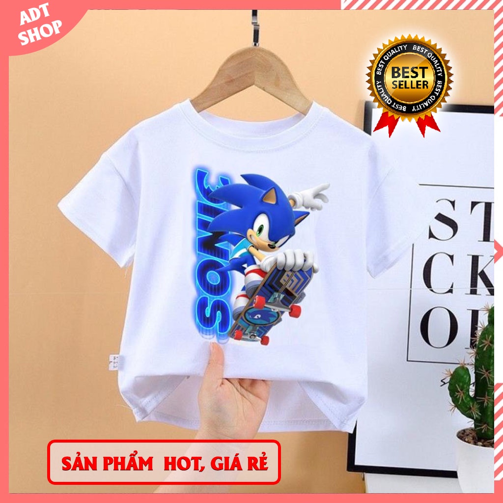 Áo thun sonic nhím xanh tốc độ bé trai bé gái đều mê đủ size độc đẹp giá siêu rẻ