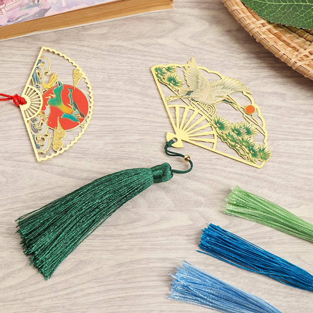 Kẹp Đánh Dấu Trang Sách Bằng Đồng Thau Đính Tua Rua Phong Cách Trung Hoa Cổ Điển