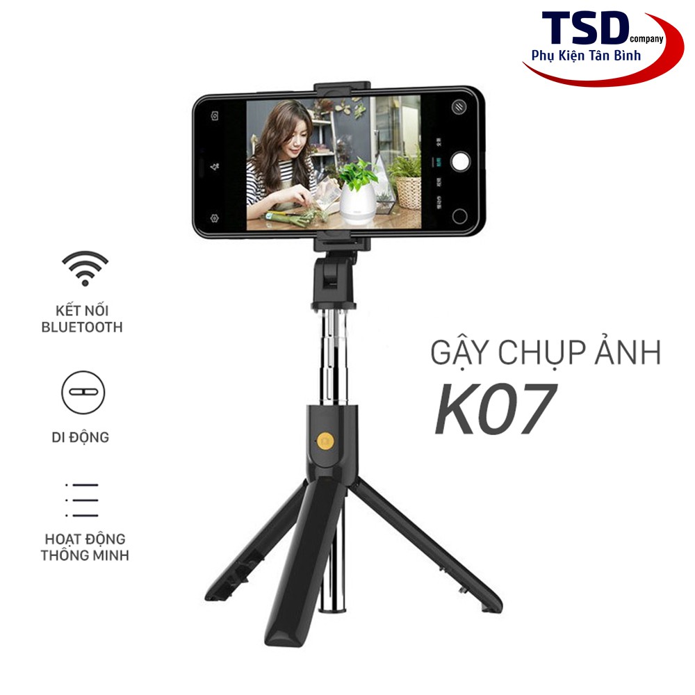 Gậy Chụp Ảnh Tripod 3 Chân K07 Kết Nối Bằng Bluetooth