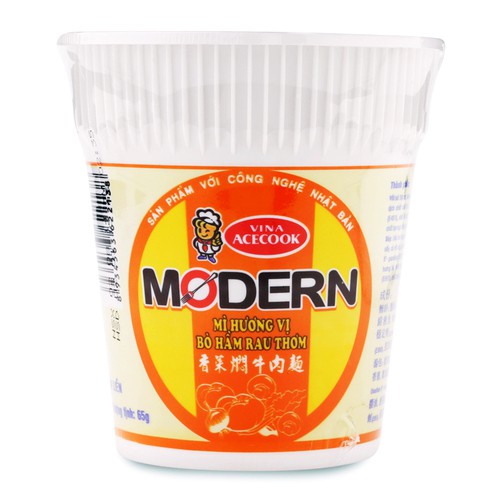 Mì ly Modern 65g (lẩu thái tôm, thịt xào, lẩu gà chanh dây, phá lấu)