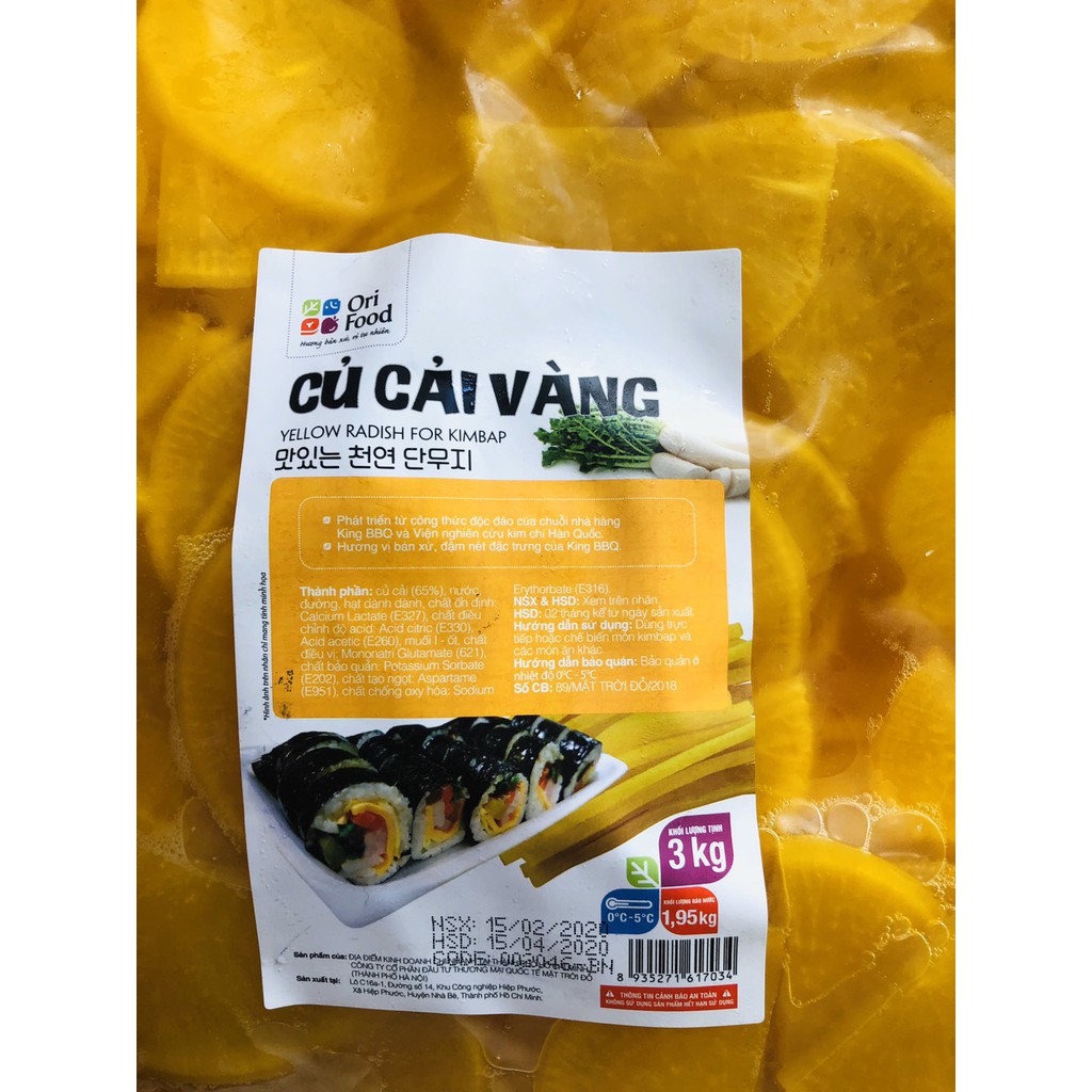 100g củ cải vàng cắt lát ăn kèm hàn Quốc