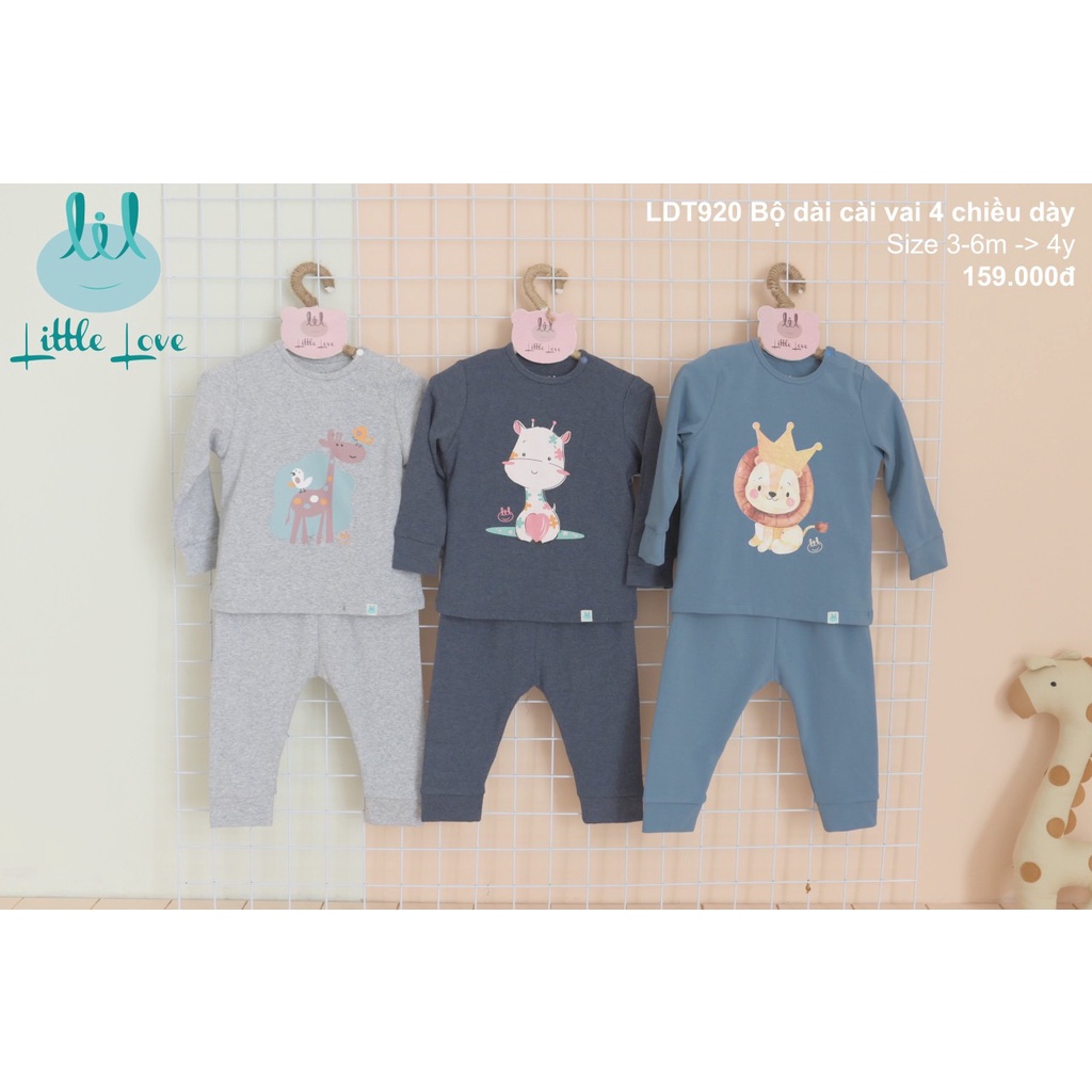 [CHÍNH HÃNG] Bộ dài cài vai 4 chiều dày họa tiết trẻ em LDT920 Little Love