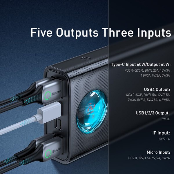 Sạc dự phòng sạc nhanh  65w 20w chính hãng Baseus 10000mah 20000mah 30000mah