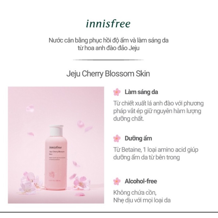 Bộ dưỡng trắng da rạng rỡ chiết xuất hoa anh đào Innisfree Jeju Cherry Blossom Dou Kit