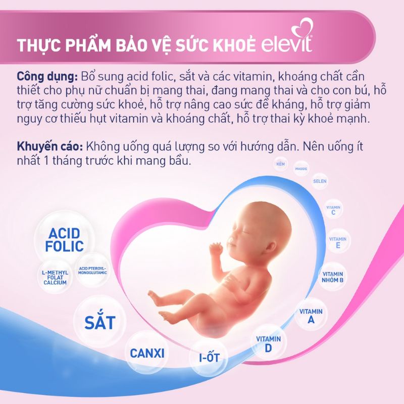 [chính hãng] Elevit bầu hộp 30 viên, vitamin tổng hợp cho phụ nữ trước- trong- sau khi sinh