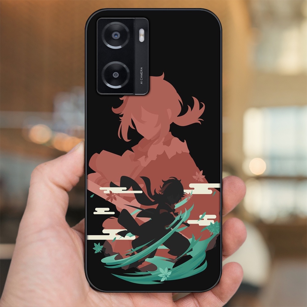 Ốp lưng Oppo A57 4G viền đen in hình Kazuha Genshin Impact