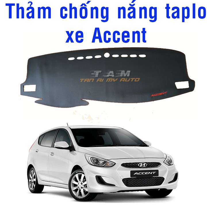 Thảm chống nắng taplo xe Hyundai Accent, Thảm da vân cacbon