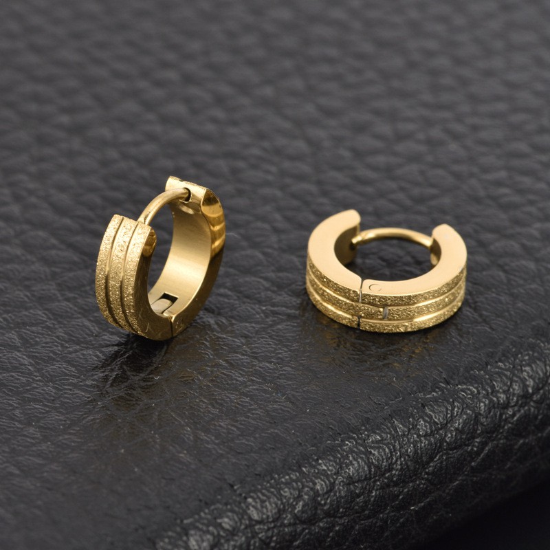 Bông Tai Ba Lớp Bằng Thép Titan Không Gỉ Thời Trang Dành Cho Nữ