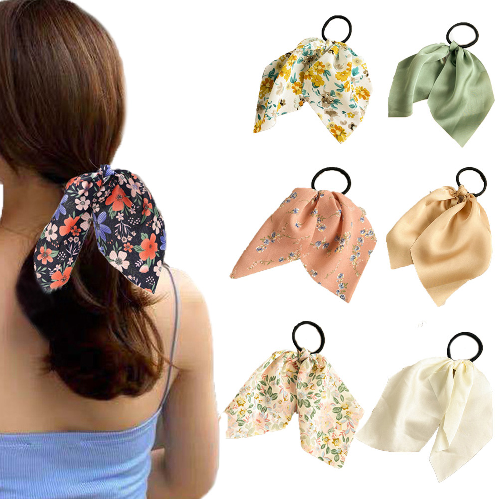 Dây Buộc Tóc In Hoa Kiểu Vintage Thời Trang Cho Nữ