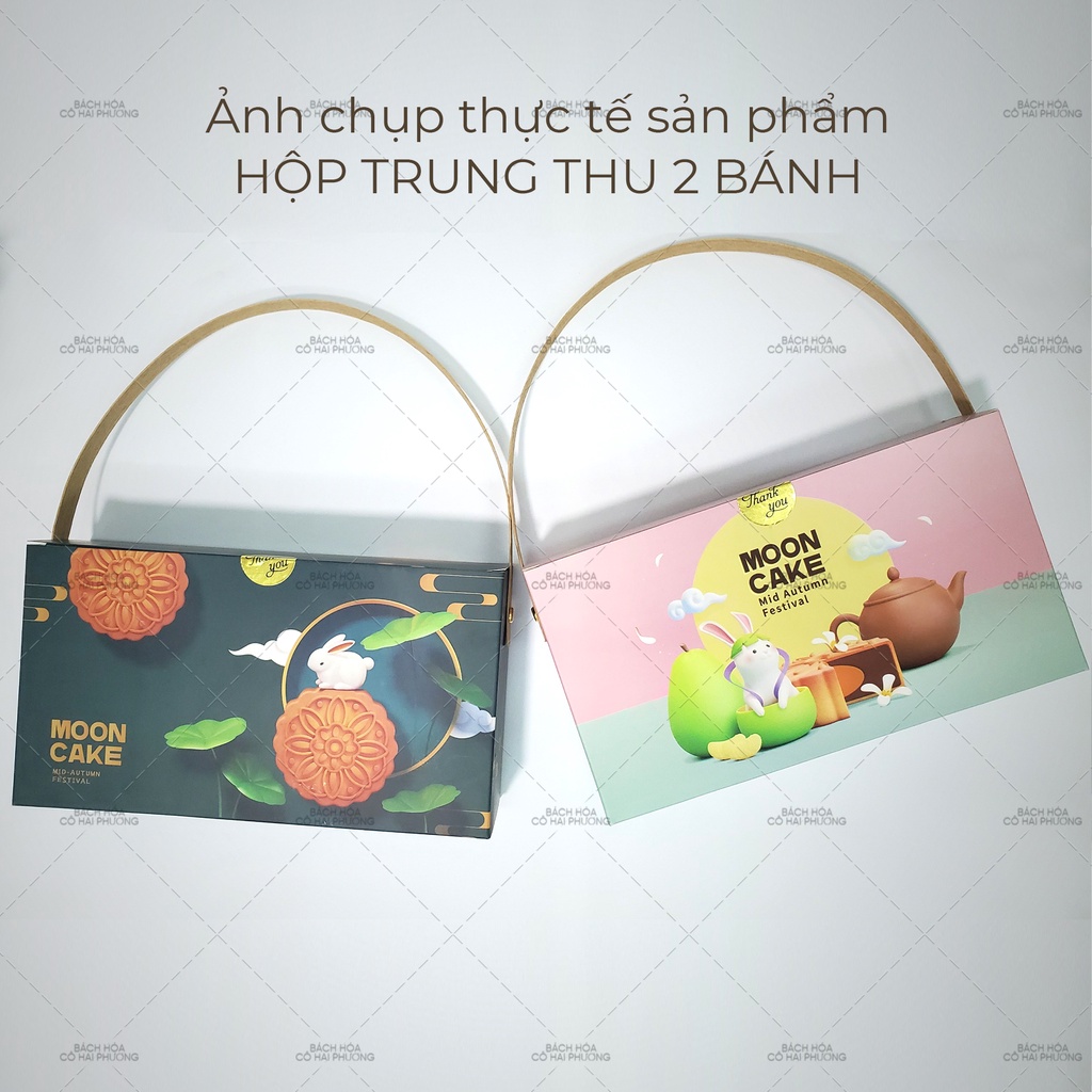 Hộp đựng bánh trung thu 2 bánh  - KT Hộp 22x12x5.2cm