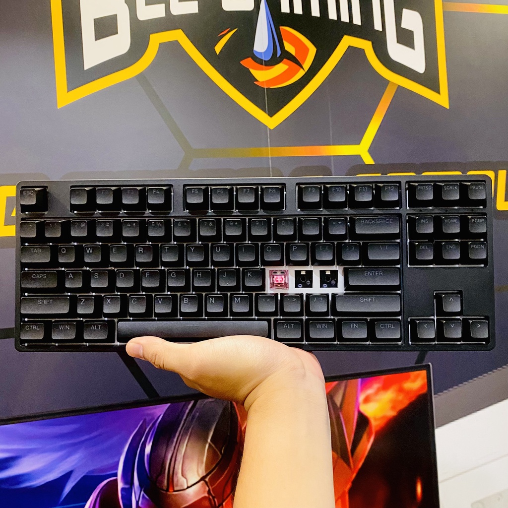 Bàn phím cơ AKKO 5087 RGB - Black / White (Hotswap / ASA Profile / Foam tiêu âm)