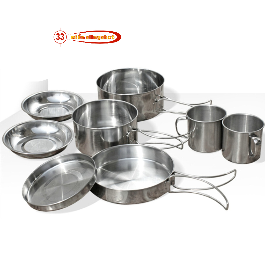 [Hot] Bộ nồi chảo cốc hiệu CAMEL 8 món cắm trại gọn nhẹ xuất nhật [DCp2]