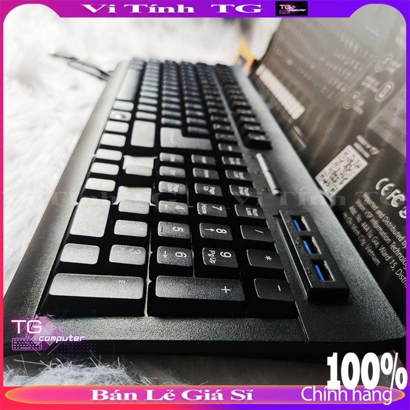 Bàn phím máy tính kết hợp bộ chia USB có dây giá rẻ tiện lợi Vi tính TG