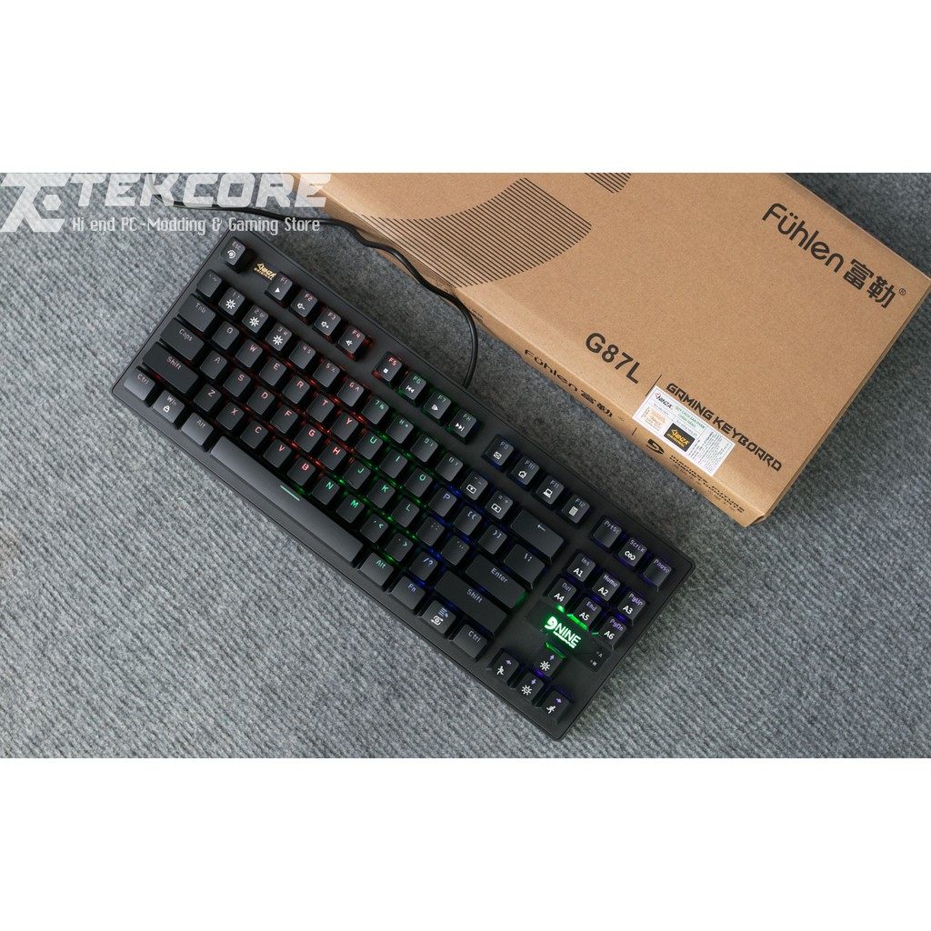 Bàn phím cơ Fuhlen G87L Blue Switch led Rainbow TKL