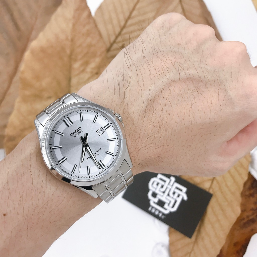 Đồng hồ nam Casio MTS-100 / MTS-100D-7A kính Sapphire chống trầy, pin 10 năm chính hãng