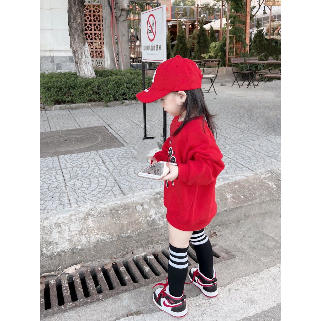 Áo sweater hoạt tiết mắt kenzzo cho bé ,áo nỉ cổ tròn cao cấp unisex ,GonZ_kid