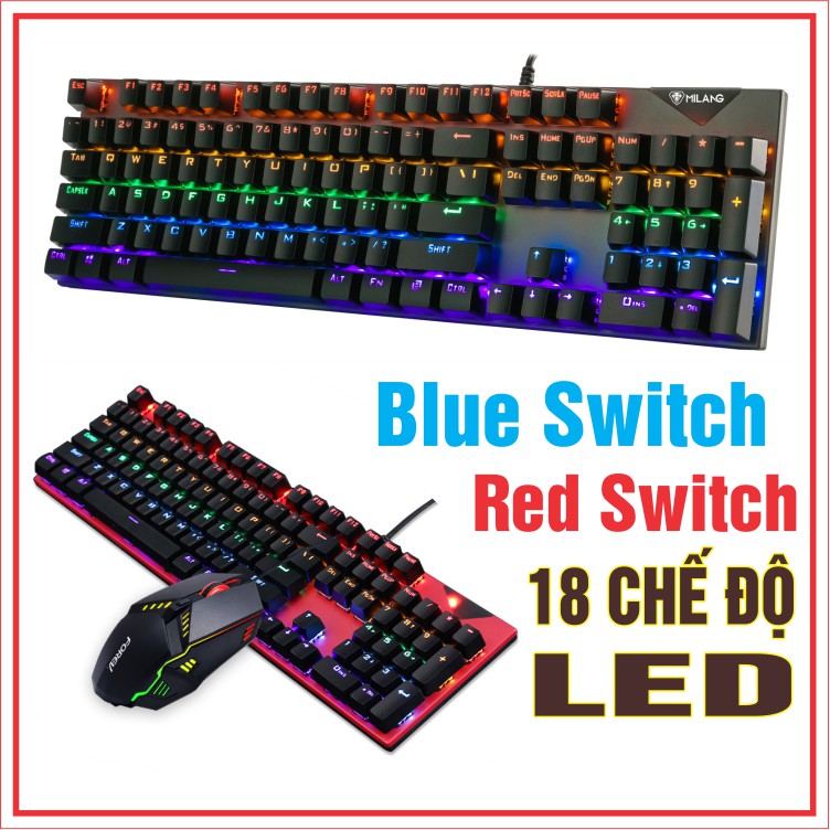 [Xả Hàng] ⛔️ Bàn phím cơ giá rẻ, phím cơ LED chơi game, RED switch Forev Q 302 18 chế độ LED, chơi game, văn phòng