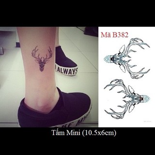 Xăm dán Tattoo sừng huơu B382