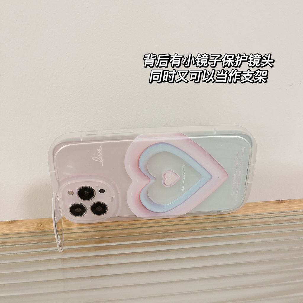 Ốp Điện Thoại Gắn Gương Trang Điểm Hình Trái Tim 3D Cho iphone 13 pro max 12 pro max 11 pro max xs max xr x