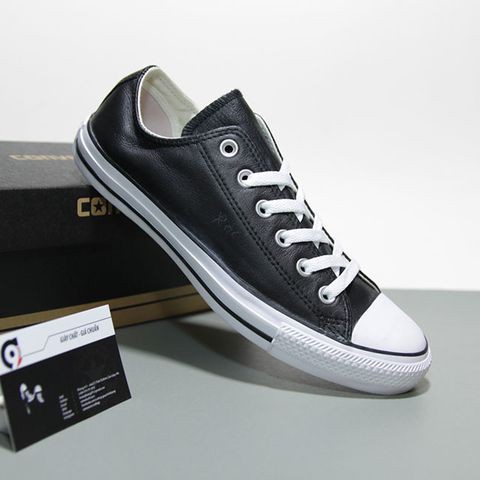 Giày Converse chính hãng classic thấp cổ da đen CTDD20
