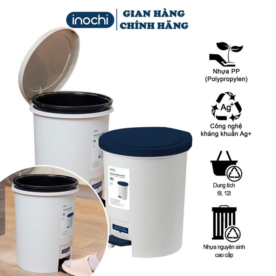 Thùng Rác Nắp Tròn Đạp Chân - Thùng Rác Văn Phòng Tiên Lợi 6L - 12L