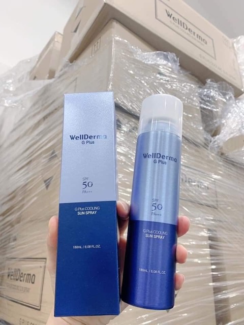 Xịt Chống Nắng WELLDERMA G Plus Cooling Sun Spray SPF50 PA+++