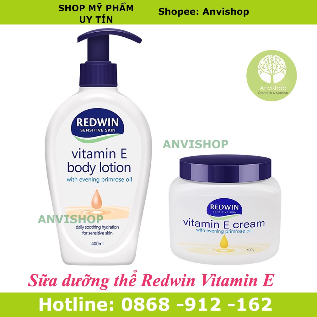 Kem dưỡng da mềm mịn Redwin Vitamin E Cream 300g