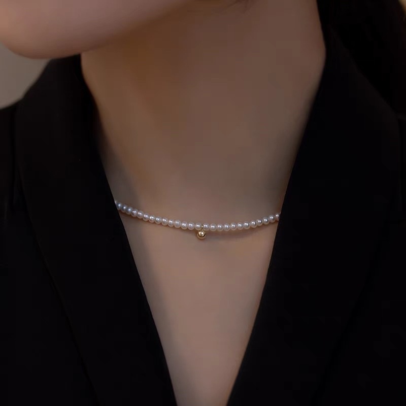 Dây chuyền nữ ngọc trai giả đơn giản 2 kiểu TÍM STORE phong cách hàn quốc