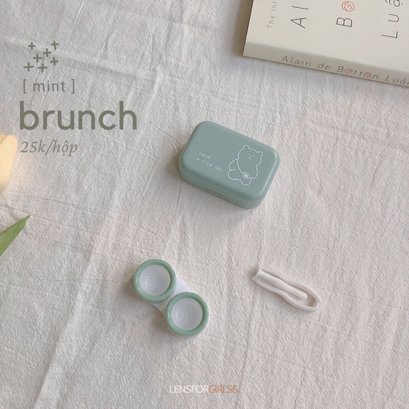 Hộp đựng lens BRUNCH phiên bản màu Pastel - khay trong