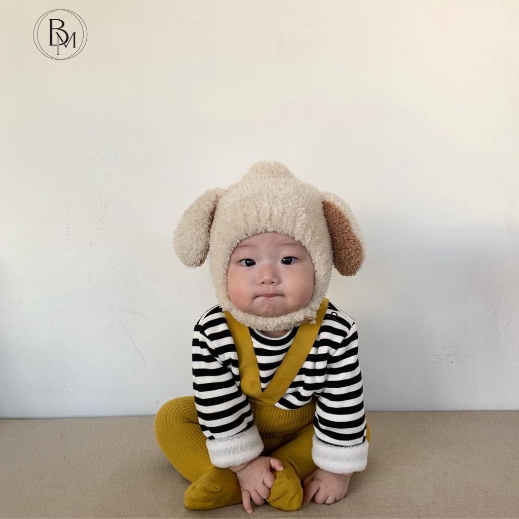 Mũ tai thỏ BANMA giữ ấm cho bé từ 3-24 tháng tuổi