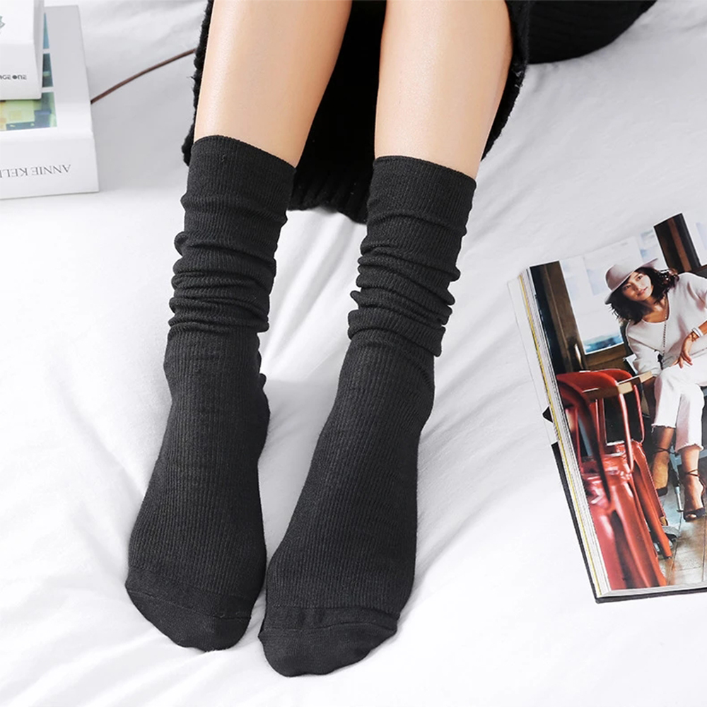 Đôi Tất Chân Cotton Giữ Ấm Màu Trơn Thời Trang